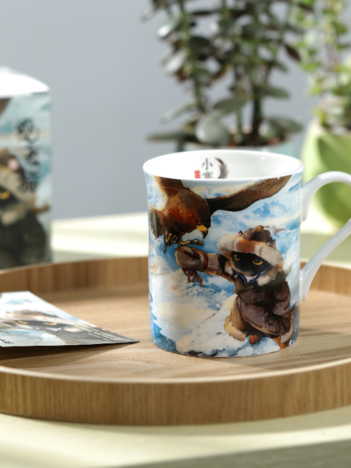 观覆猫节气系列小寒骨瓷马克杯卡通猫小二黑可爱个性水杯牛奶杯