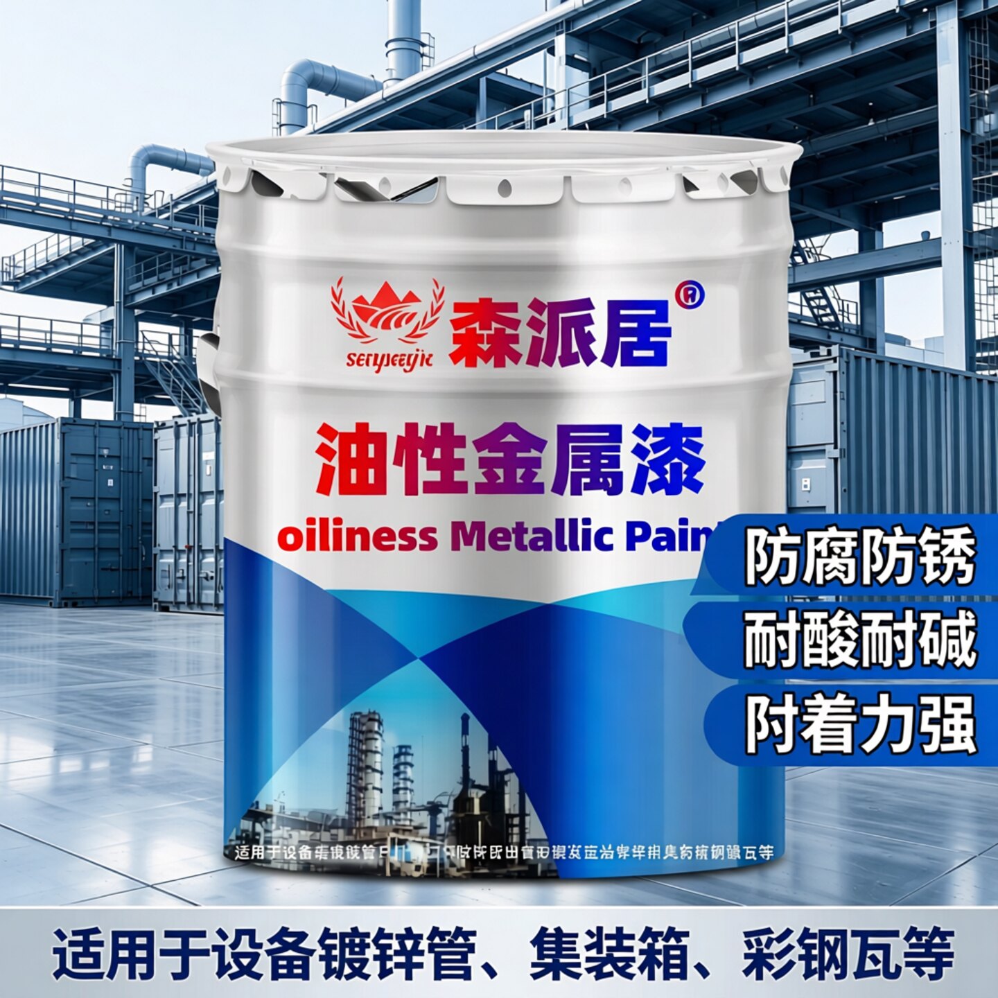 油性金属漆防腐油漆耐高低温设备镀锌管集装箱彩钢瓦钢结构防锈漆