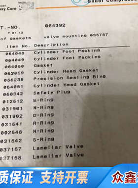 Sauer Compressors 064392.议价