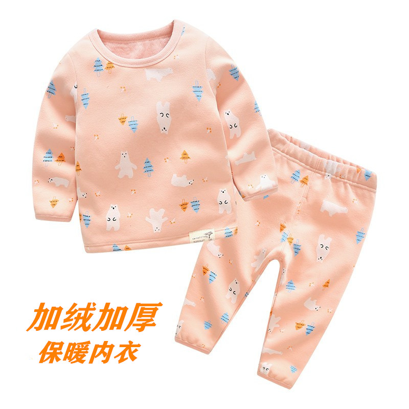 冬季加绒保暖棉毛衫小孩儿童内衣