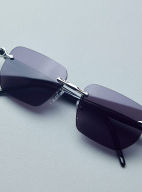 防UV400太阳镜男女同款复古潮流醋酸框架亮银黑框偏光太阳墨镜