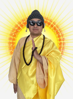 如来佛祖服装cospla全套西游记头套道具儿童法师和尚成人演出服装