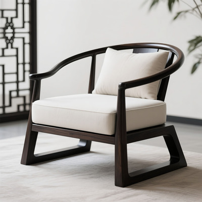 新中式乌金木沙发椅禅意休闲区