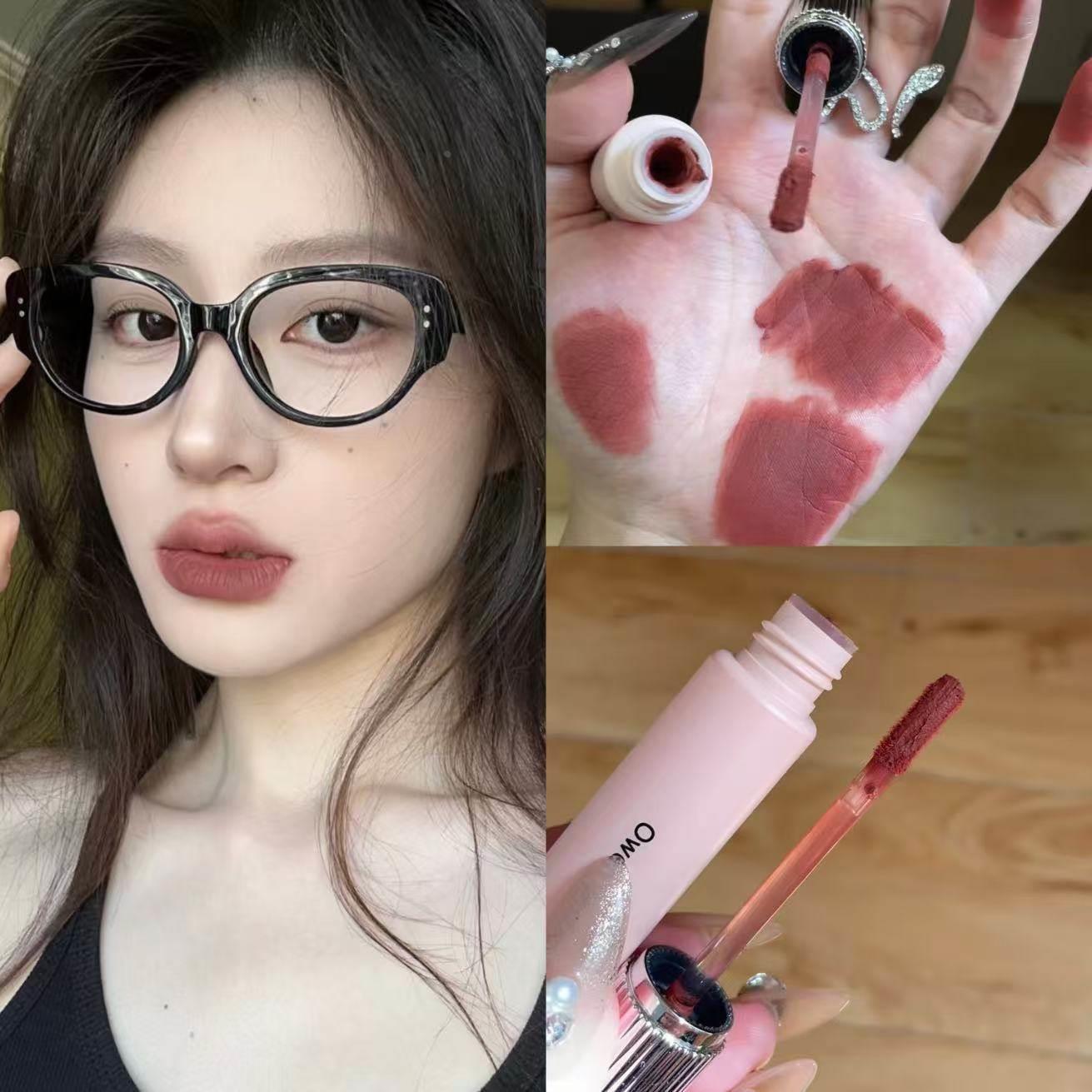 普通人的统治区!!亚裔唇泥唇釉哑光雾面显白口红百搭裸色气质温柔
