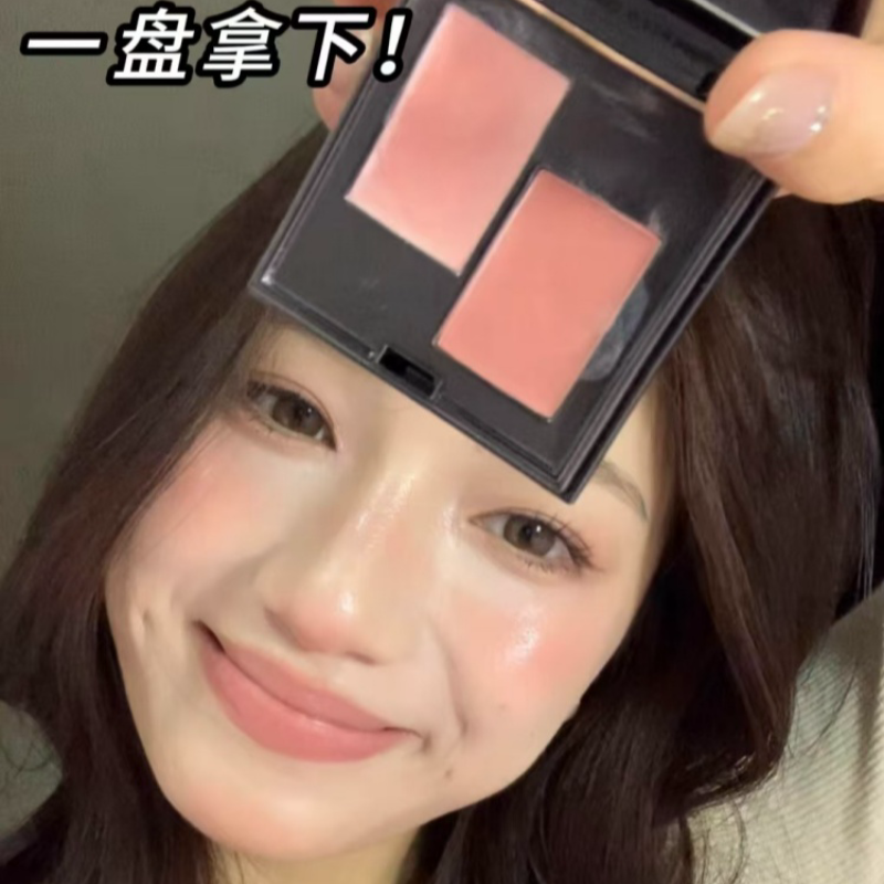 原生感裸色!rc平替双色多用盘多用膏腮红眼影口红善野芒舒言冬