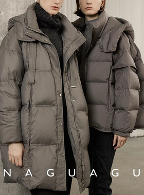 御寒高端95白鹅绒羽绒服女中长款宽松显瘦2023冬季加厚保暖面包服