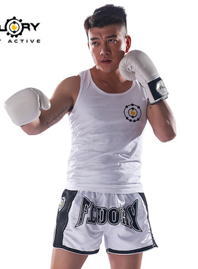 FLUORY火垒泰拳背心拳击服装男女 散打上衣博击服成人款T恤