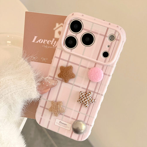 毛呢星星格纹立体高级感苹果