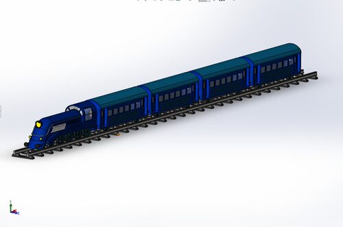 Locomotive简易机车火车模型3D图纸 Solidworks设计