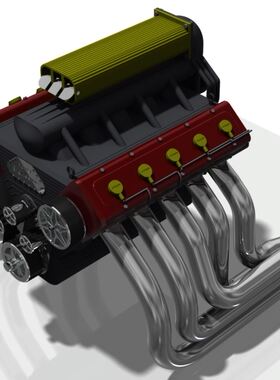 PowerEngineering V10汽车发动机图纸 3D引擎模型 SolidWorks设计