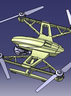 yuneec q500四轴无人机3D建模图纸 STEP格式