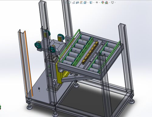 双排滚筒型链条提升机3D数模图纸 Solidworks设计
