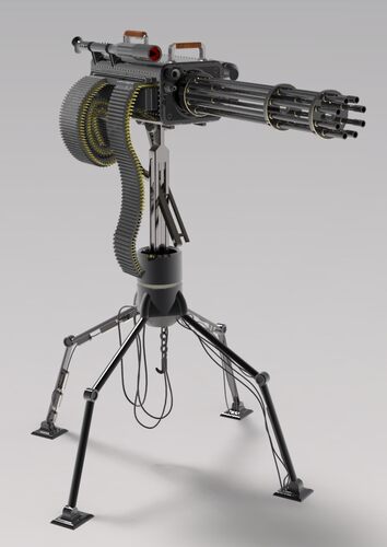 MiniGun造型建模图纸 solidworks设计