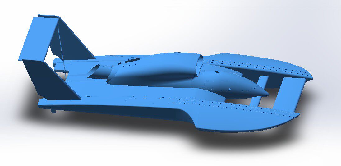 水上滑艇模型3D图纸 stp igs等格式 RC遥控艇三维建模