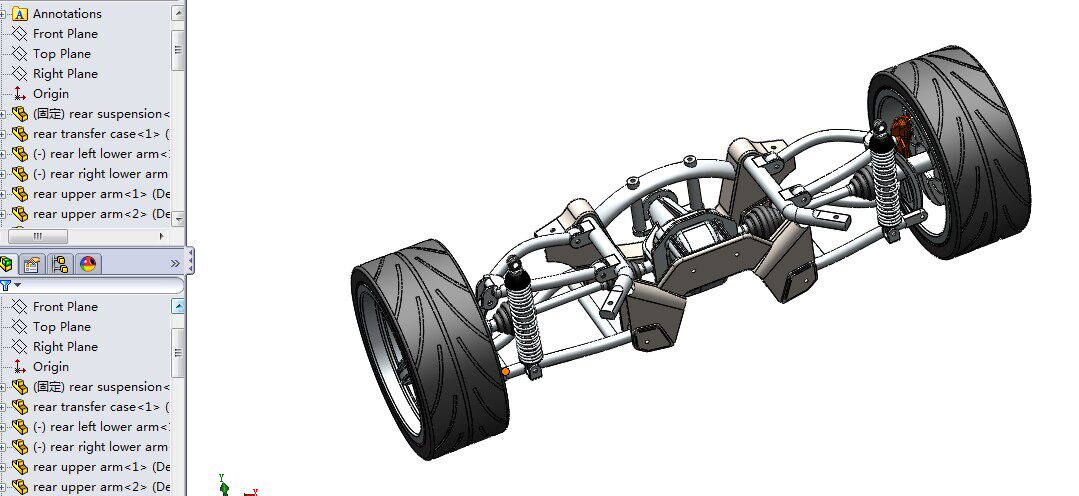 汽车后悬挂系统图纸 solidworks设计 igs格式
