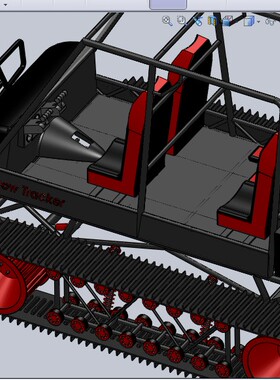 雪地卡车3D图纸 SolidWorks2012设计 附STEP格式 履带车三维建模