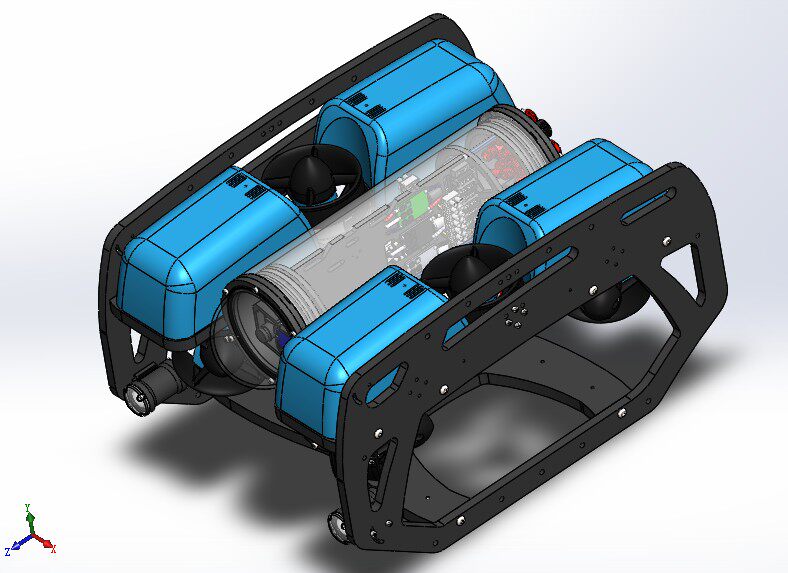bluerov2水下机器人精细三维建模图纸 solidworks设计 附igs step