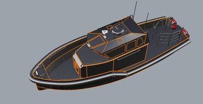 简易救援艇草图3D建模 RHINO犀牛设计 3dm igs stp等格式