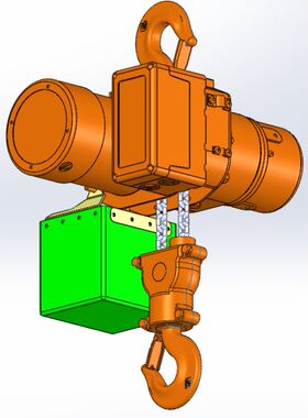2T电动葫芦3D模型图纸 Solidworks设计 附STEP