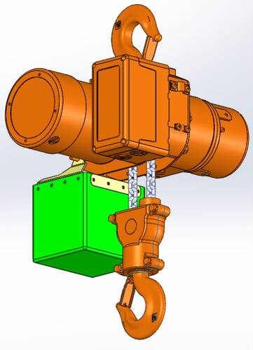 2T电动葫芦3D模型图纸 Solidworks设计 附STEP