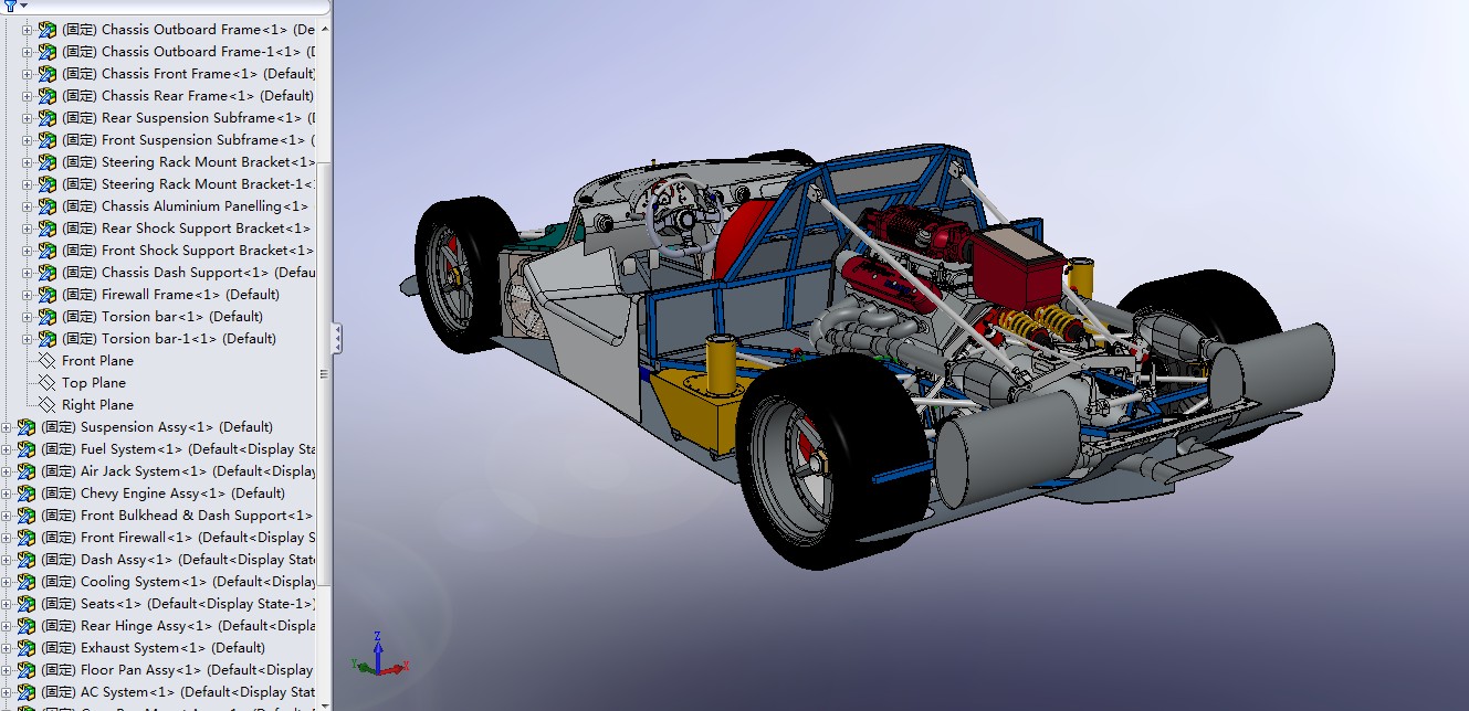 Redback Spyder 赛车底盘图纸 SolidWorks设计 附IGES格式