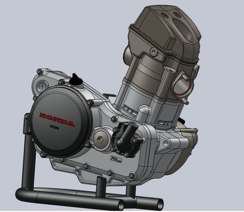 本田crf250x摩托车发动机图纸 SolidWork设计 附STEP格式 honda