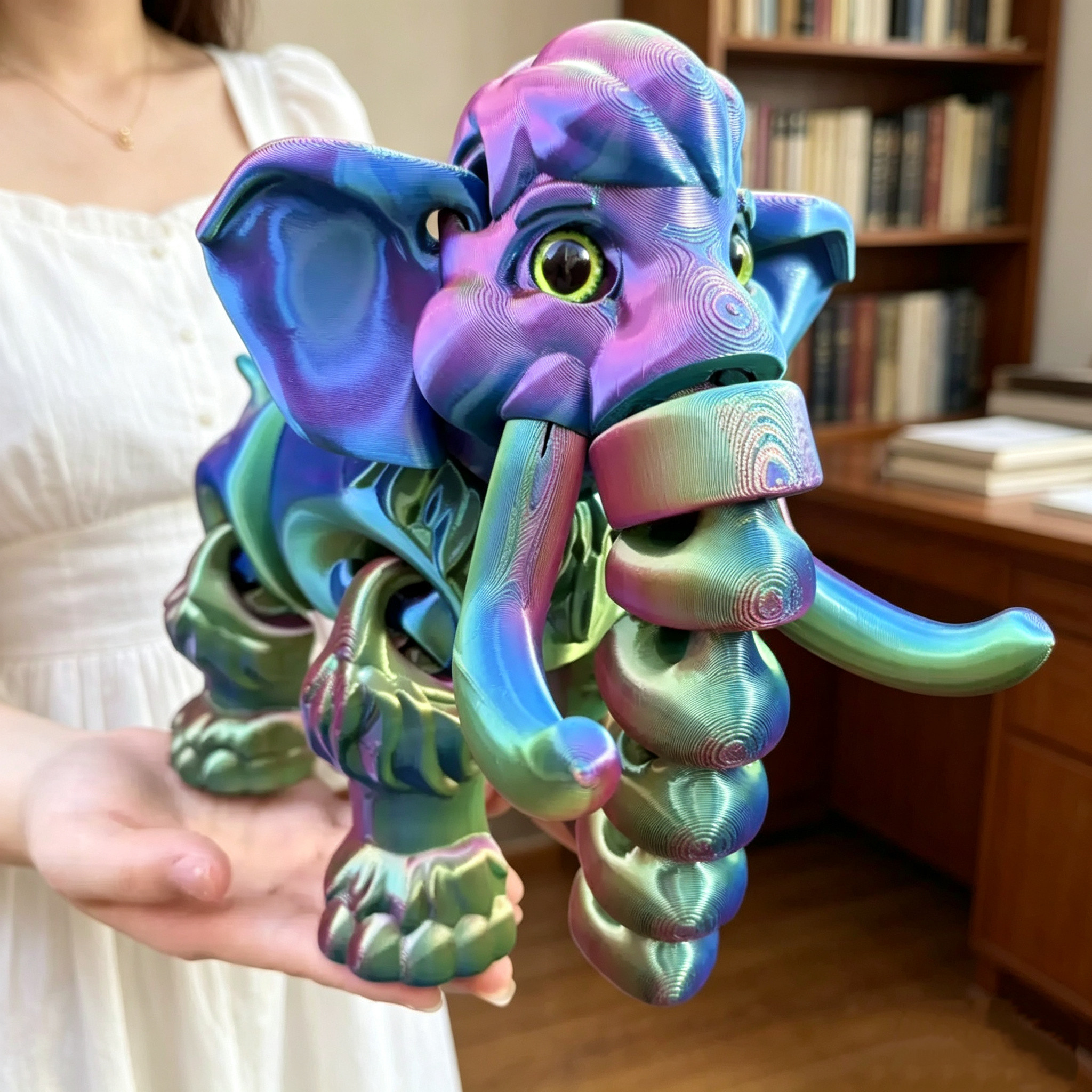 3D打印仿真可动猛犸大象模型