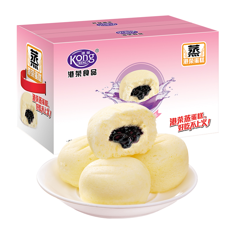 港荣蒸蛋糕蓝莓味900g