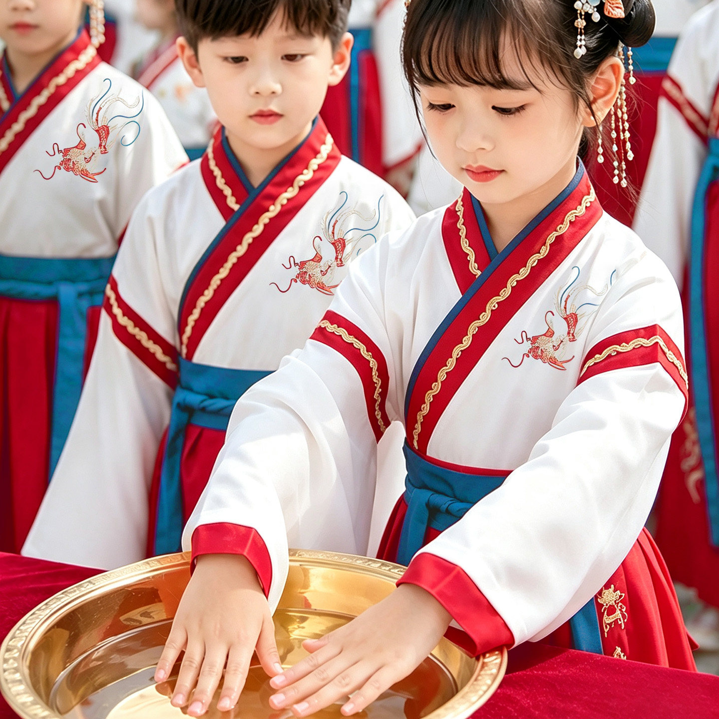 儿童国学演出服国风古装汉服图片