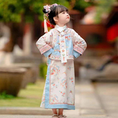 春秋服装 中国风唐装 马甲旗袍古装 儿童格格服女童汉服清朝宫廷套装