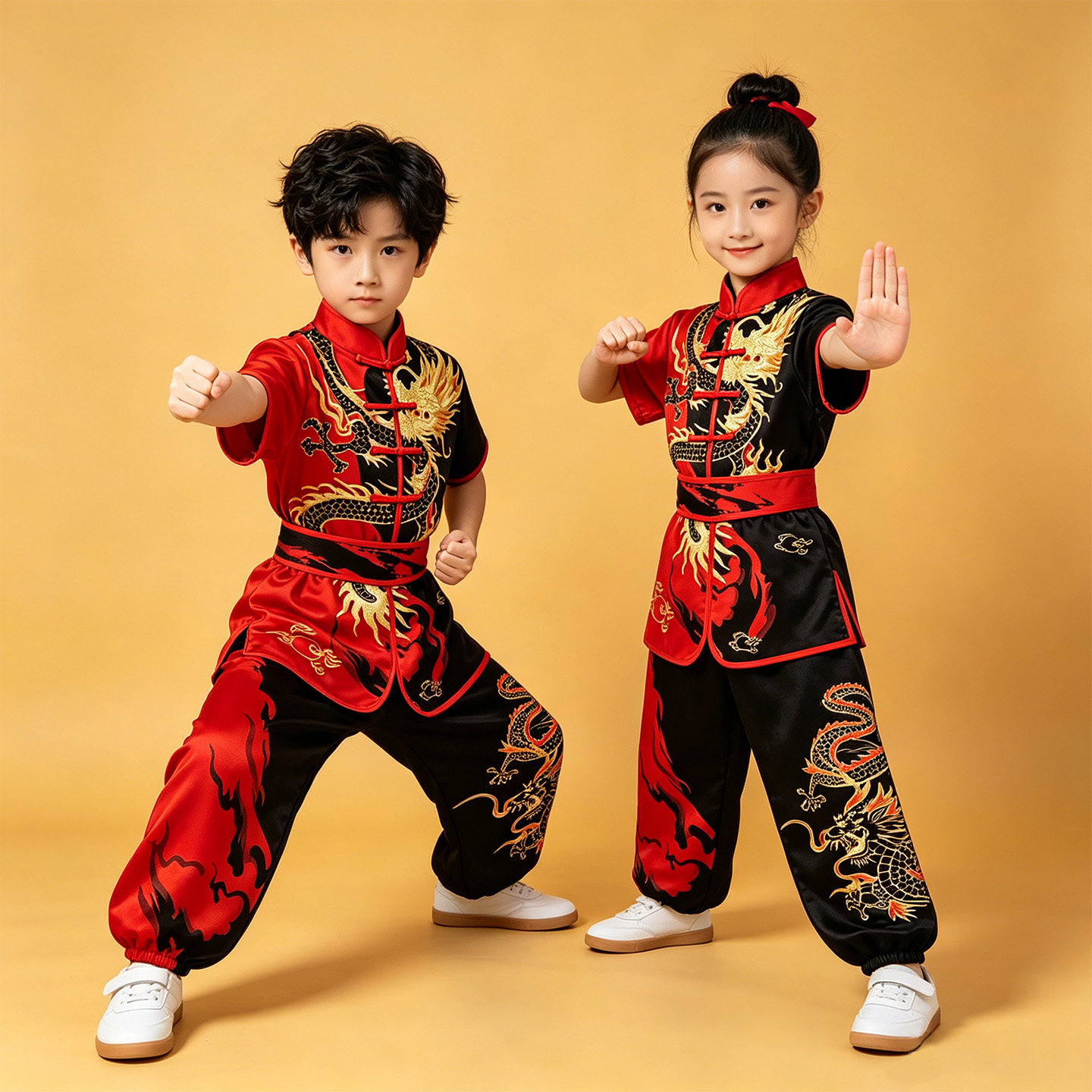 儿童武术服舞龙狮打鼓表演服图片