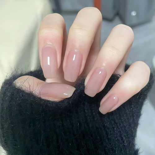 简约嬛嬛裸色日常显白穿戴美甲贴片假指甲穿戴式手工高质量2026新