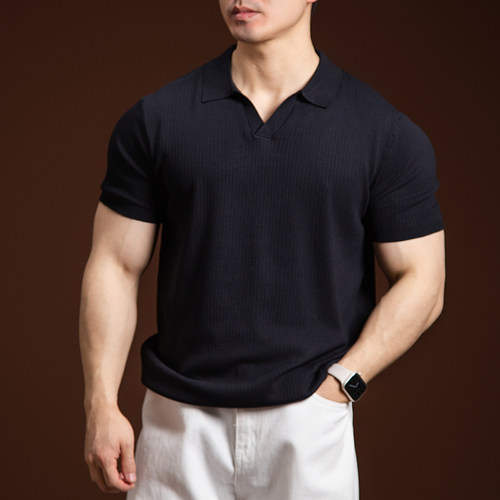 BARBRO男士老钱风短袖POLO衫