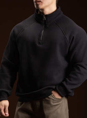 BARBRO卫衣男士半拉链插肩袖长袖秋季休闲外套秋冬立领保暖上衣