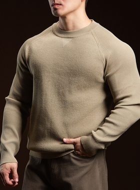 BARBRO新款圆领毛衣男士内搭修身针织衫男装秋冬季潮流打底衫男款