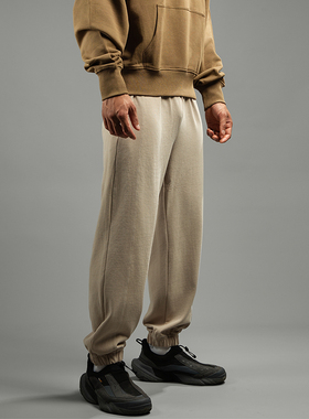 Barbro休闲裤运动裤男士直筒百搭宽松纯色复古抽绳日系秋冬卫裤男