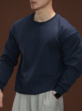 BARBRO新款圆领卫衣男士套头百搭秋款宽松休闲上衣男款外套打底男