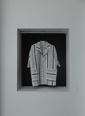 ouc fii 2024 “Striped”蓝白条纹立体褶皱衬衫