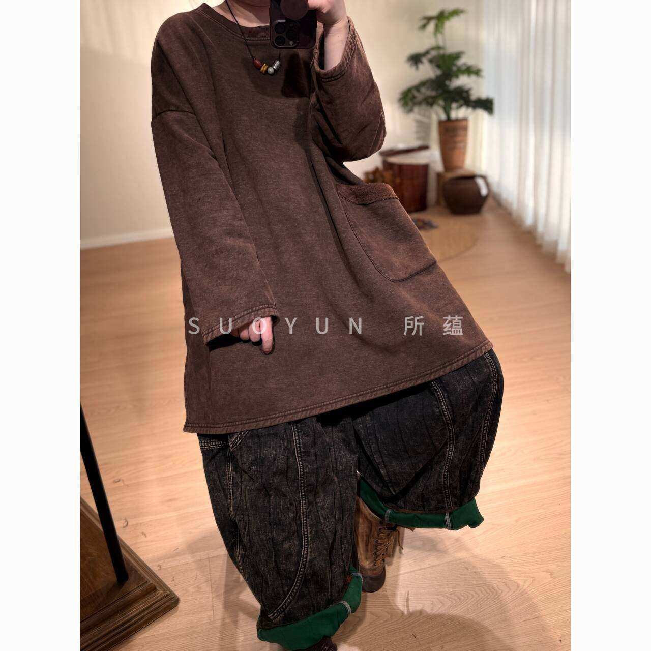 所蕴冬装新款纯棉加绒套头圆领长袖卫衣亲肤保暖时尚百搭上衣女S1,个性定制/设计服务/DIY,棉服工装,淘宝优惠券,粉丝福利购,淘宝优惠卷