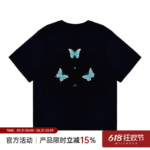 MIICHOUS蝴蝶冰皮短袖T恤