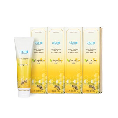 atom美天然蜂蜜蜂胶牙膏200g韩国艾多美牙膏蜂胶清新口气官网正品