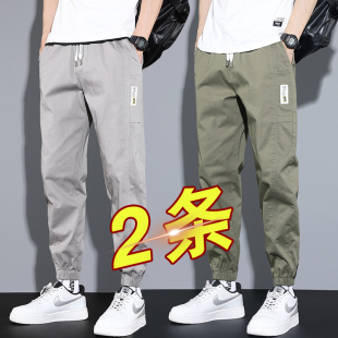 春夏季 宽松束脚工装 哈伦裤 休闲九分裤 运动松紧腰纯棉 男士 2025新款
