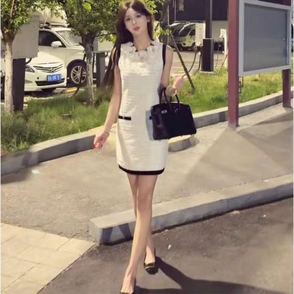 法式小香风针织连衣裙女夏季新款气质名媛修身显瘦短款高级感裙子