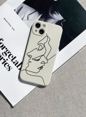 极简抽象线条画iPhone17Promax苹果16/15手机软壳xr适用14苹果13情侣硅胶vivos19华为p80OPPOreno12小米荣耀