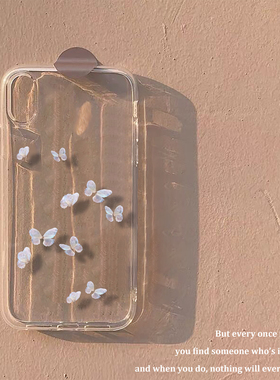 极简风蝴蝶适用iPhone17华为p60小米OPPO荣耀400一加三星13pro苹果15手机壳女14红米k60pro防摔reno12软vivo