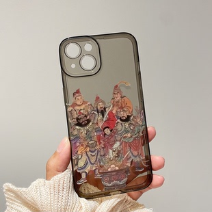 财神来咯iPhone15 16promax苹果14手机壳13Pro适用vivox200华为p70nova13软OPPOfindx8小米15红米k80三星s24