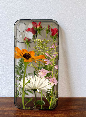 艺术花朵iPhone16Pro苹果17手机壳15小米14红米note13华为P80荣耀x30i适用xsmax女vivox90s防摔opporealmegt2