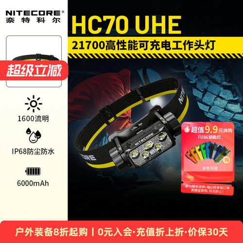 奈特科尔HC70UHE头灯可充电照明