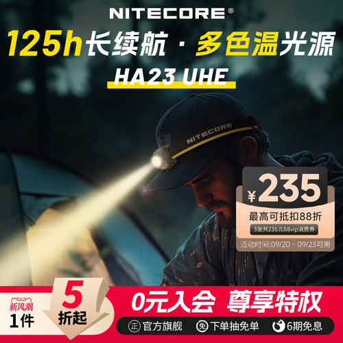 奈特科尔HA23UHE头灯长续航AAA