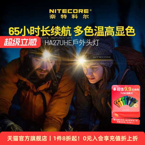 奈特科尔HA27UHE户外强光头灯